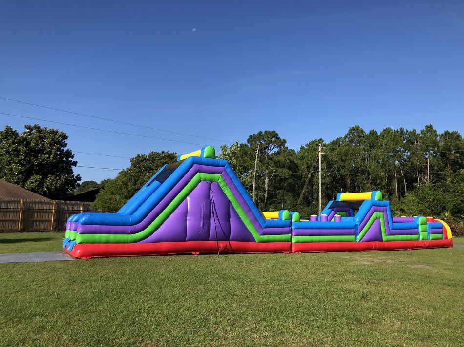 70ft inflatable obstacle course rental sideview